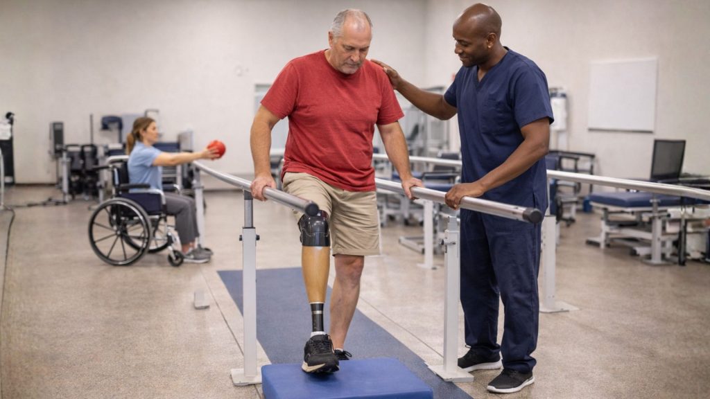 Esercizi di riabilitazione post amputazione di arto inferiore